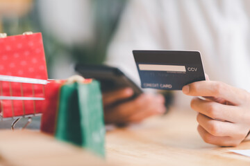 successful payment consumers through smart phones with modern technology,wallet app, banking and online shopping,Wireless financial transactions,Shopping service on The online web,Consumer society