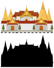 Naklejka premium Thailand tourist attraction landmark with silhouette