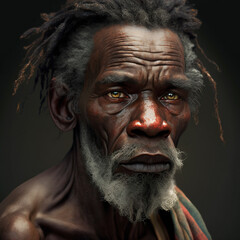 African bushman generative ai - obrazy, fototapety, plakaty