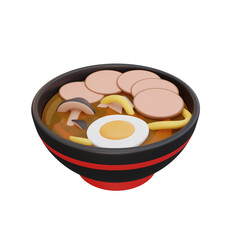 3d illustration of asian food ramen, japanese food