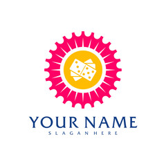 Sun Domino logo vector template, Creative Domino logo design concepts
