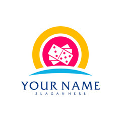 Sun Domino logo vector template, Creative Domino logo design concepts