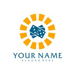 Sun Domino logo vector template, Creative Domino logo design concepts