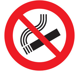 Best No Smoking icon vector, illustration logo template in trendy style. Suitable for many uses. Flat vector, in black and red coloring isolated on white background