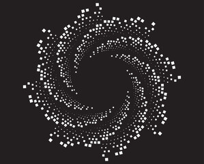 Abstract rotated black and white lines.vortex form. Geometric art. Design element. Digital image with a psychedelic stripes.Design element for prints, web, template