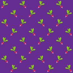 Geometric Radish Vector Seamless Pattern