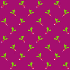 Geometric Radish Vector Seamless Pattern