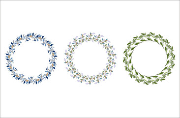 Circular floral frame set with a place for your text, Valentine's day, Woman's Day, Weddings, Birthdays, invitation, label