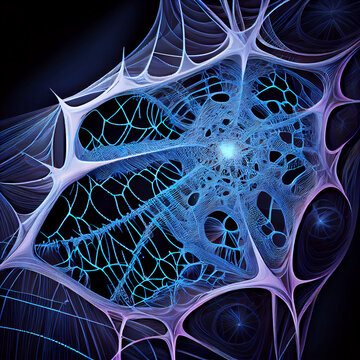 Web and net of artifactial intelligence , created with Generative AI technology.