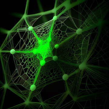 Web and net of artifactial intelligence , created with Generative AI technology.