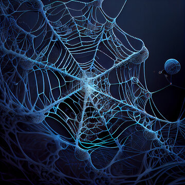 Web and net of artifactial intelligence , created with Generative AI technology.