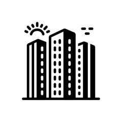 Black solid icon for buildings