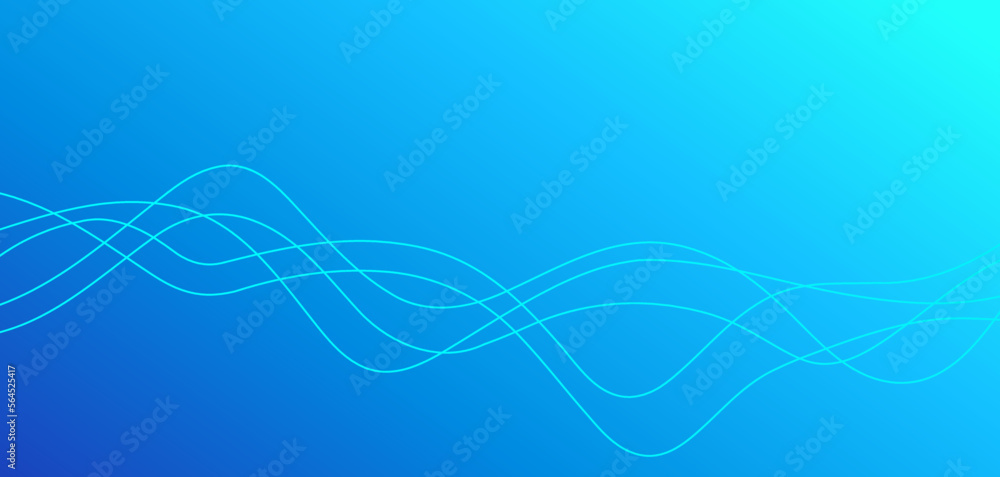 Poster background blue wave random line stripes flow vector gradient image, cold simple halftone backdrop b