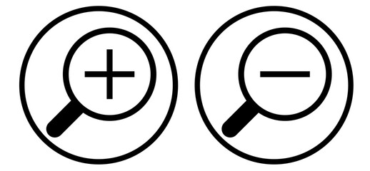 Fototapeta premium Zoom in and zoom out icon outline 