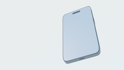 3d rendered phone with blank screen illustration