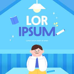 New Semester Character Poster Template
