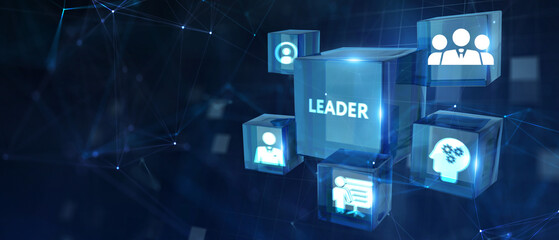 Successful team leader.  Business leadership concepts. A successful team leader is a manager market leader.  3d illustration