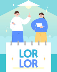 New Semester Character Poster Template
