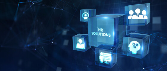 Business, Technology, Internet and network concept. HR Solutions. 3d illustration