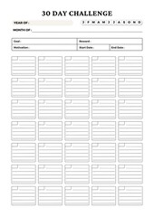 Minimalist planner pages templates 30 Day Challenge
