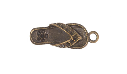 copper vintage pendant isolated on white background