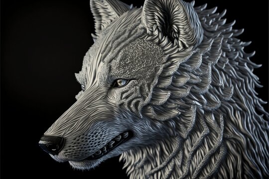 dragon wolf portrait