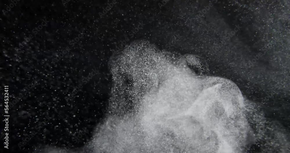 Canvas Prints system of dust particles on black screen overlay. filmed with red camera in slow motion. abstract ba