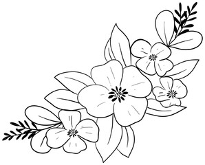 Bunch of flowers vector transparency clipart.