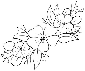 Bunch of flowers vector transparency clipart.