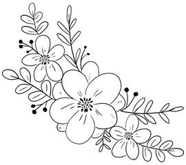 Bunch of flowers vector transparency clipart.