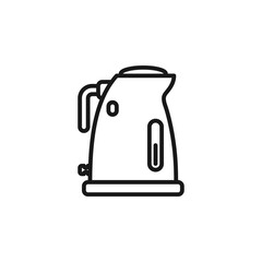 Electric kettle outline icons. Vector illustration. Isolated icon suitable for web, infographics, interface and apps.