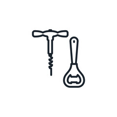 Bottle opener outline icons. Vector illustration. Isolated icon suitable for web, infographics, interface and apps.