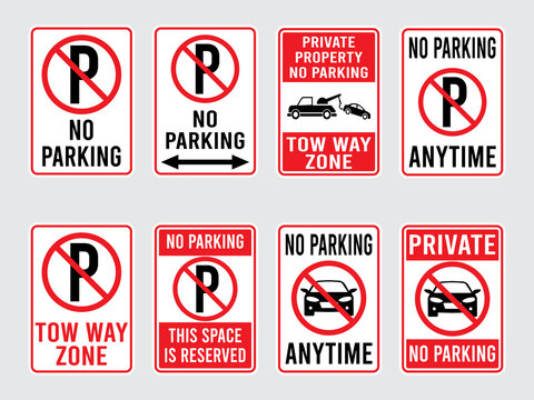 No Parking sign Vector on background