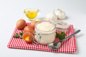 Concept of cooking egg sauce, mayonnaise sauce
