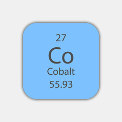 Cobalt symbol. Chemical element of the periodic table. Vector illustration.