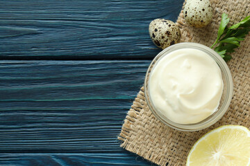 Concept of sauce, mayonnaise, space for text
