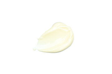 Concept of egg sauce, mayonnaise sauce, isolated on white background