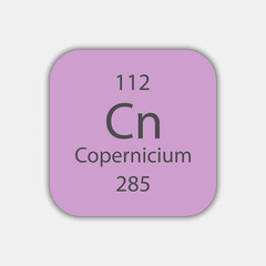 Copernicium symbol. Chemical element of the periodic table. Vector illustration.