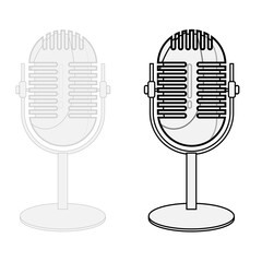 black and white microphone graphic vector