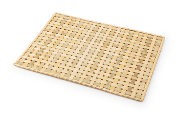 Luncheon mat made of bamboo on a white background.