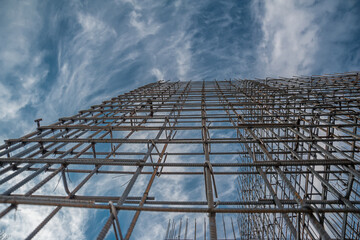 Fototapeta premium Column reinforcement cage ready for formwork.