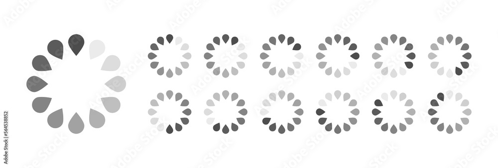 Fototapete circular loading buffering icons vector video ready for animation gif all keyframes frames bufring c