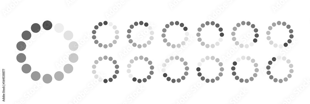 Fototapete circular loading buffering icons vector video ready for animation gif all keyframes frames bufring c