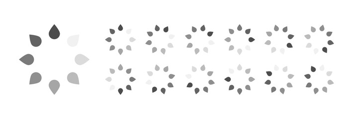 Circular Loading Buffering Icons Vector Video Ready for Animation Gif All Keyframes Frames Bufring Circle Waiting for Connection Buffer Preloader Download Symbol Easy Replace Color