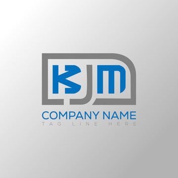 KJM Logo letter monogram with diamond shape design template.
