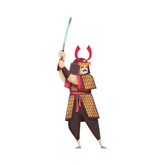 Flat Samurai Illustration