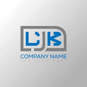 LJK Logo letter monogram with diamond shape design template.

