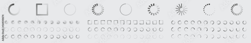 Fototapete circular loading buffering icons vector set video ready for animation gif all keyframes frames bufri