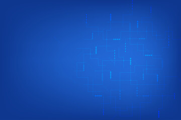 Abstract modern network connection with line and dot on deep blue background.