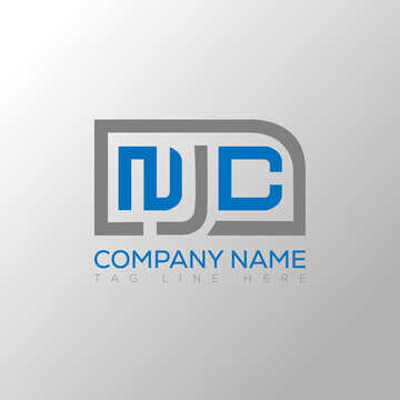 NJC Logo letter monogram with diamond shape design template.
